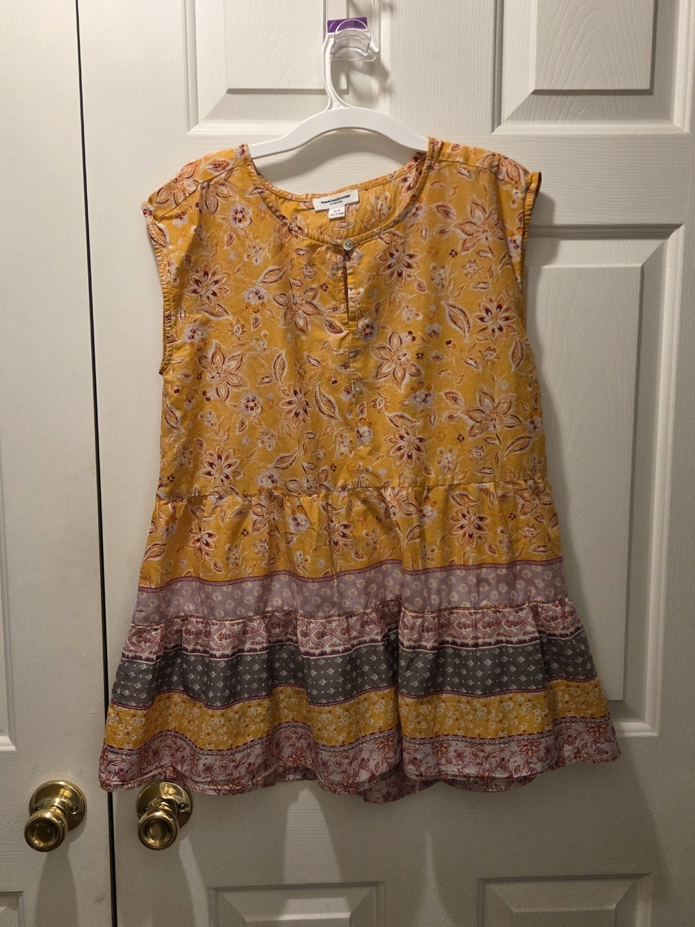 beachlunchlounge Yellow Floral Tiered Casual blouse